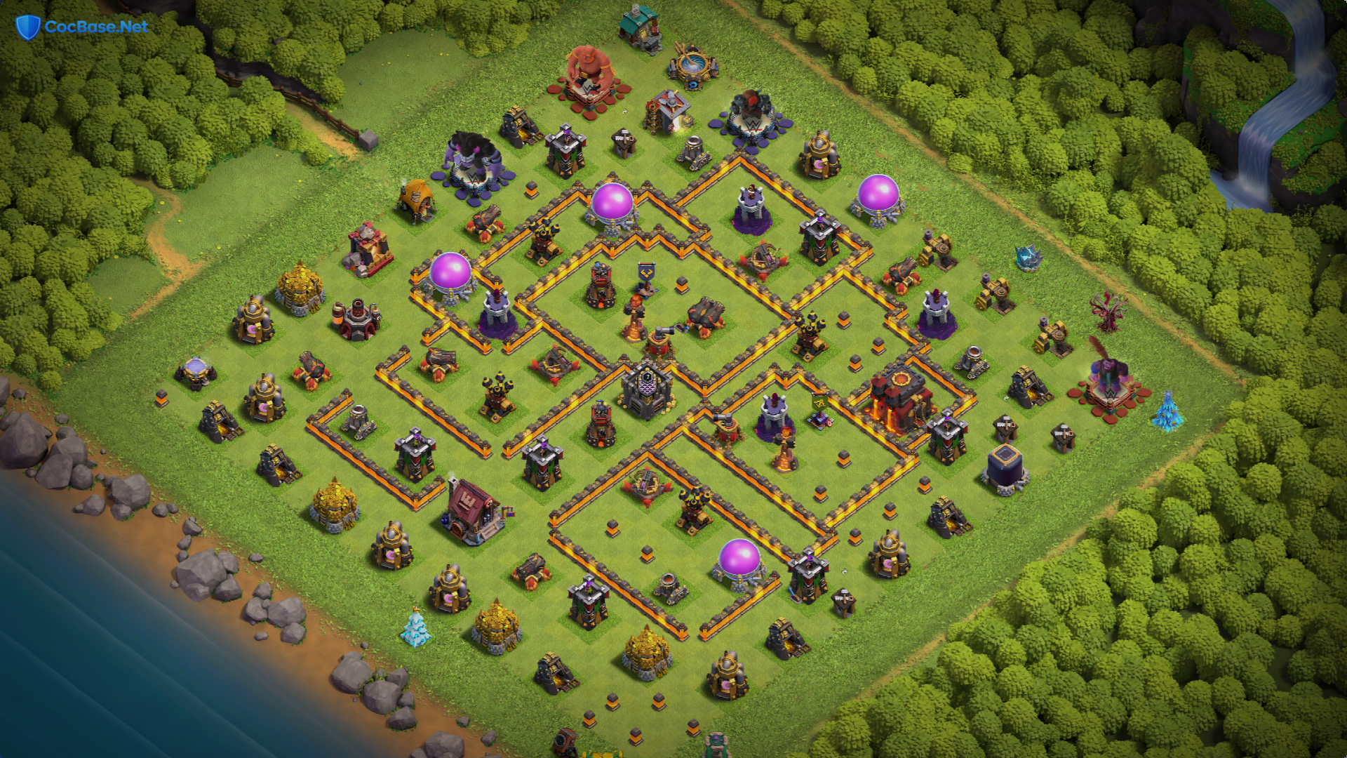 Anti-3 Star TH10 Base Layout: Strategic Core Compartments & Anti-Air Traps