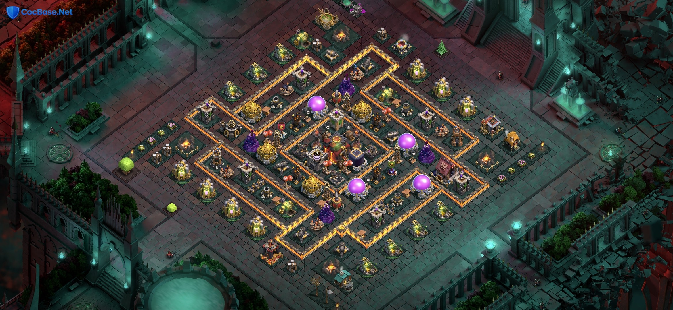 TH10 Pro CoC Defence Base Layout Anti Lavaloon Instant Link