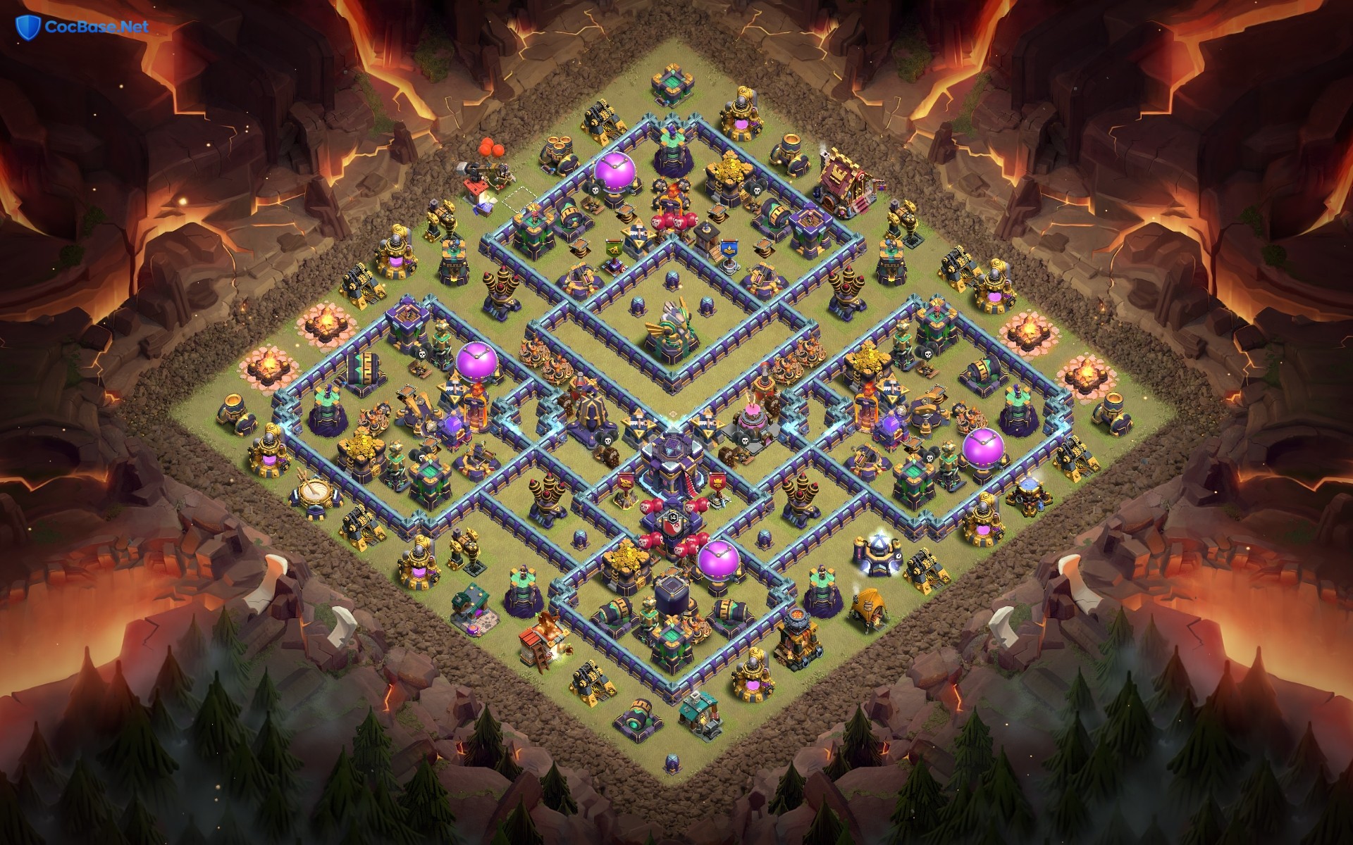 Anti-3 Star TH15 Base: Rage Spell Tower Core & Awkward Pathing