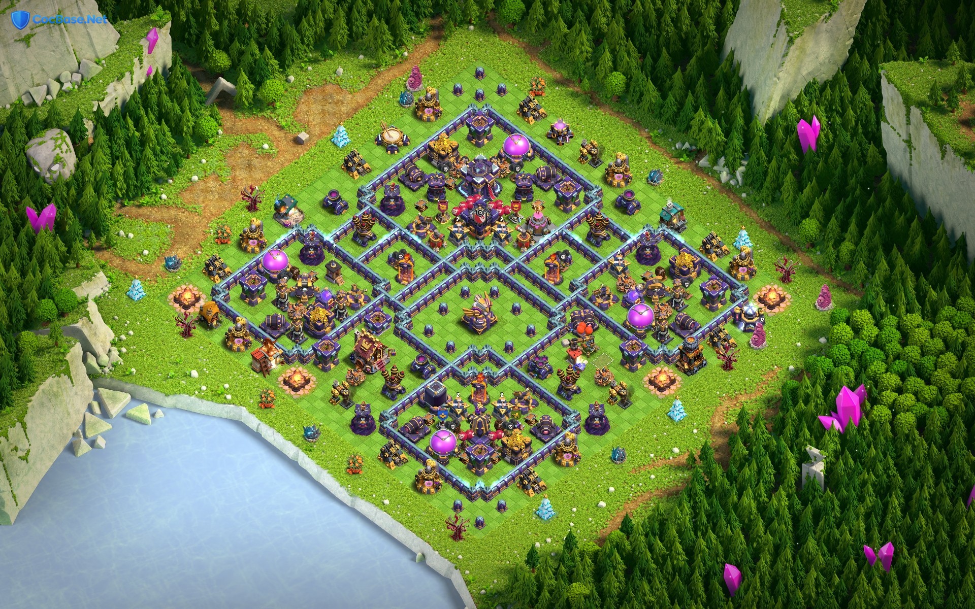 TH15 Hybrid Base Layout with Anti-Dragon Core & Strategic Trap Corridors
