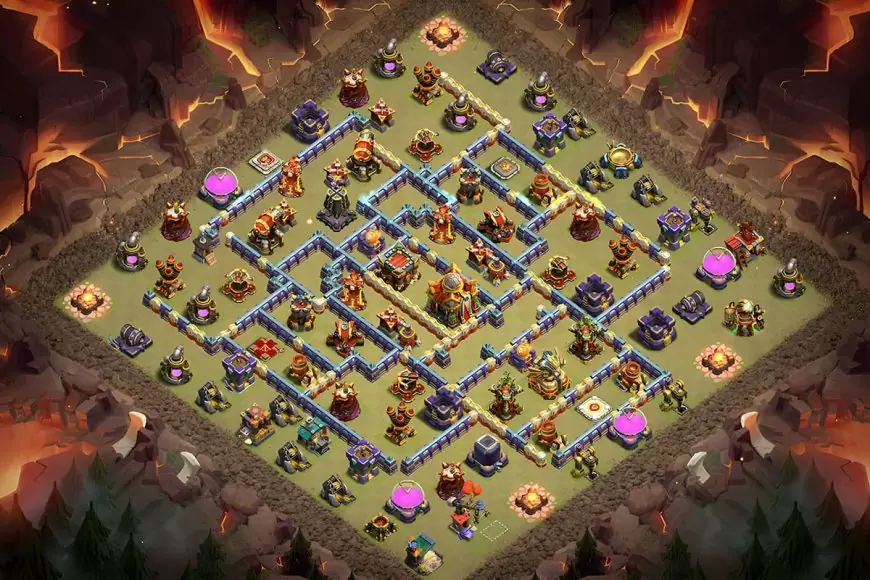 TH16 War Base Design for Hybrid Attacks