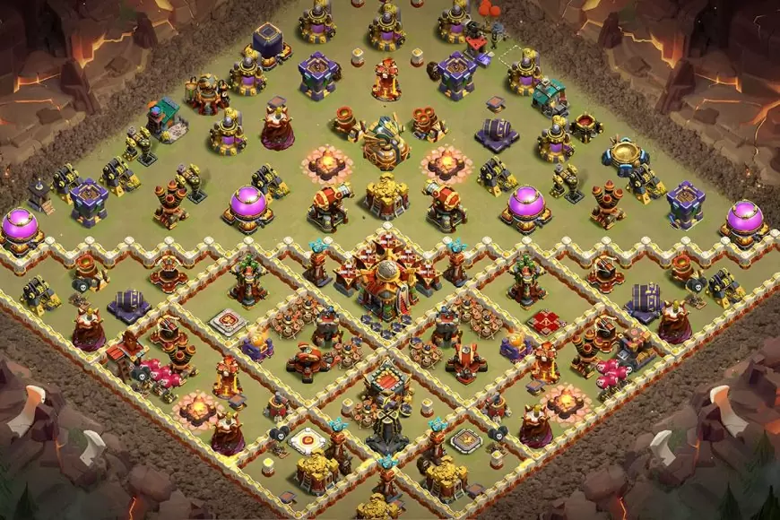 Unorthodox TH16 Base Design with Tactical Defense Positioning