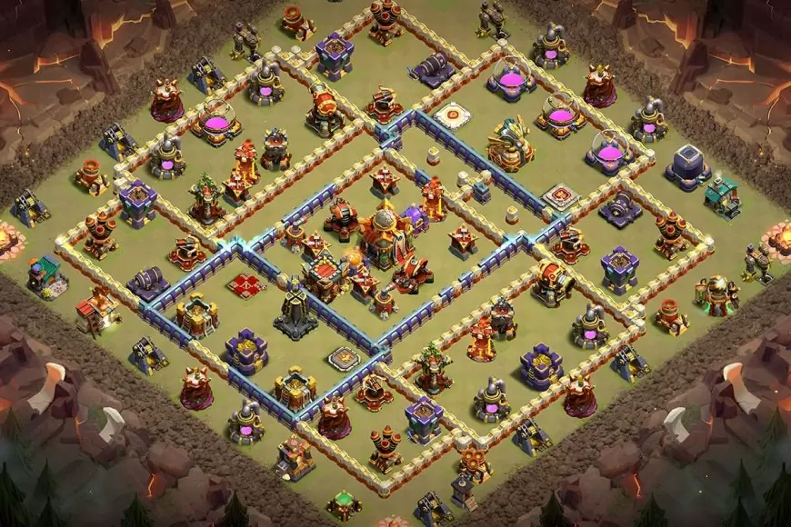 Dominant TH16 Anti-2 Star Base Design for Clash of Clans