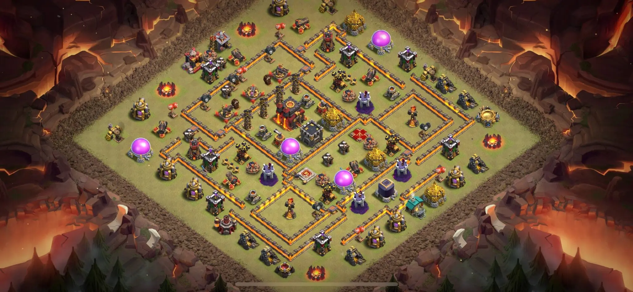 Top Town Hall 10 War Base Layout with Copy Link