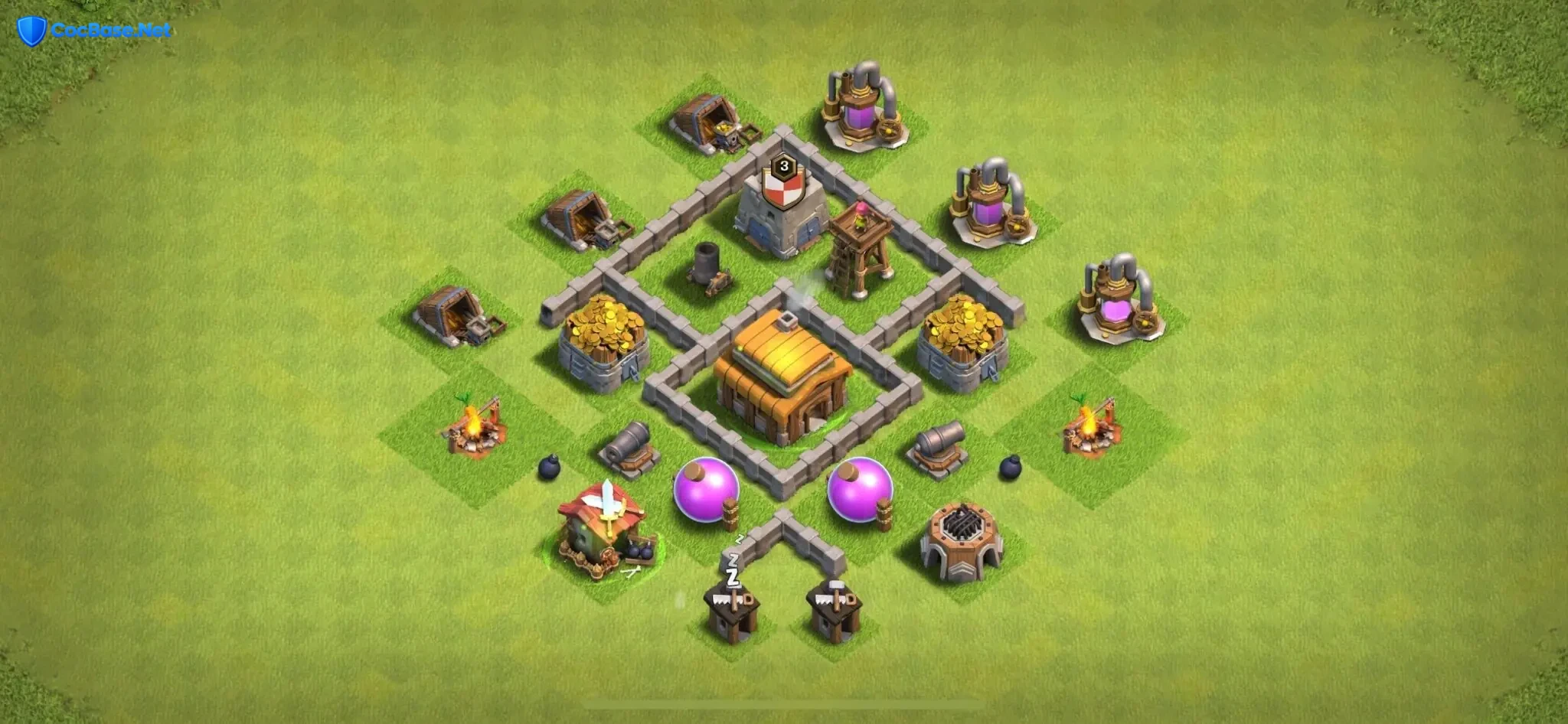 Optimizing Resource Yield: A Premier Town Hall 3 Layout