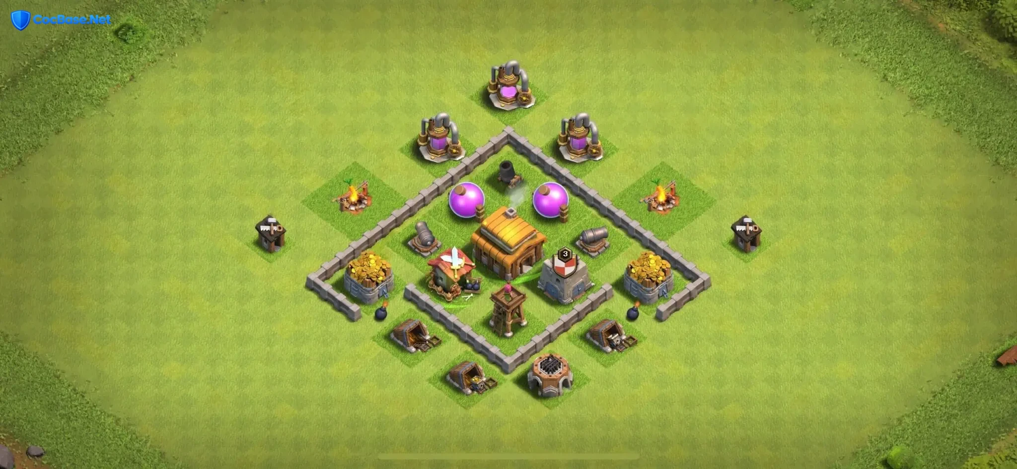 Optimized Treasure Vault: Elite Town Hall 3 Farming Configuration