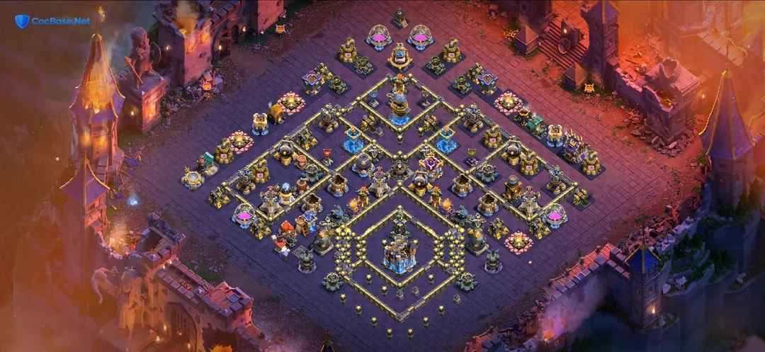 Optimized TH18 War Base: A Masterclass in Defensive Proficiency
