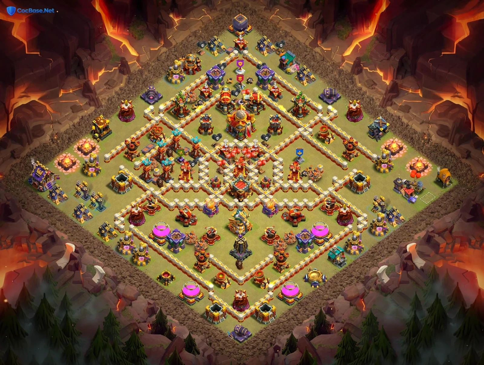 Optimal Town Hall 16 Clan War League War Base Layout with Download Link