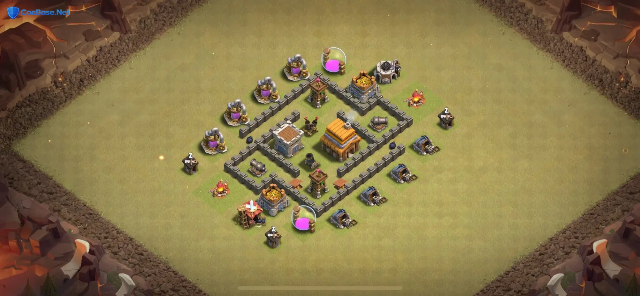 Optimal TH4 War Base Layouts with Copy Links