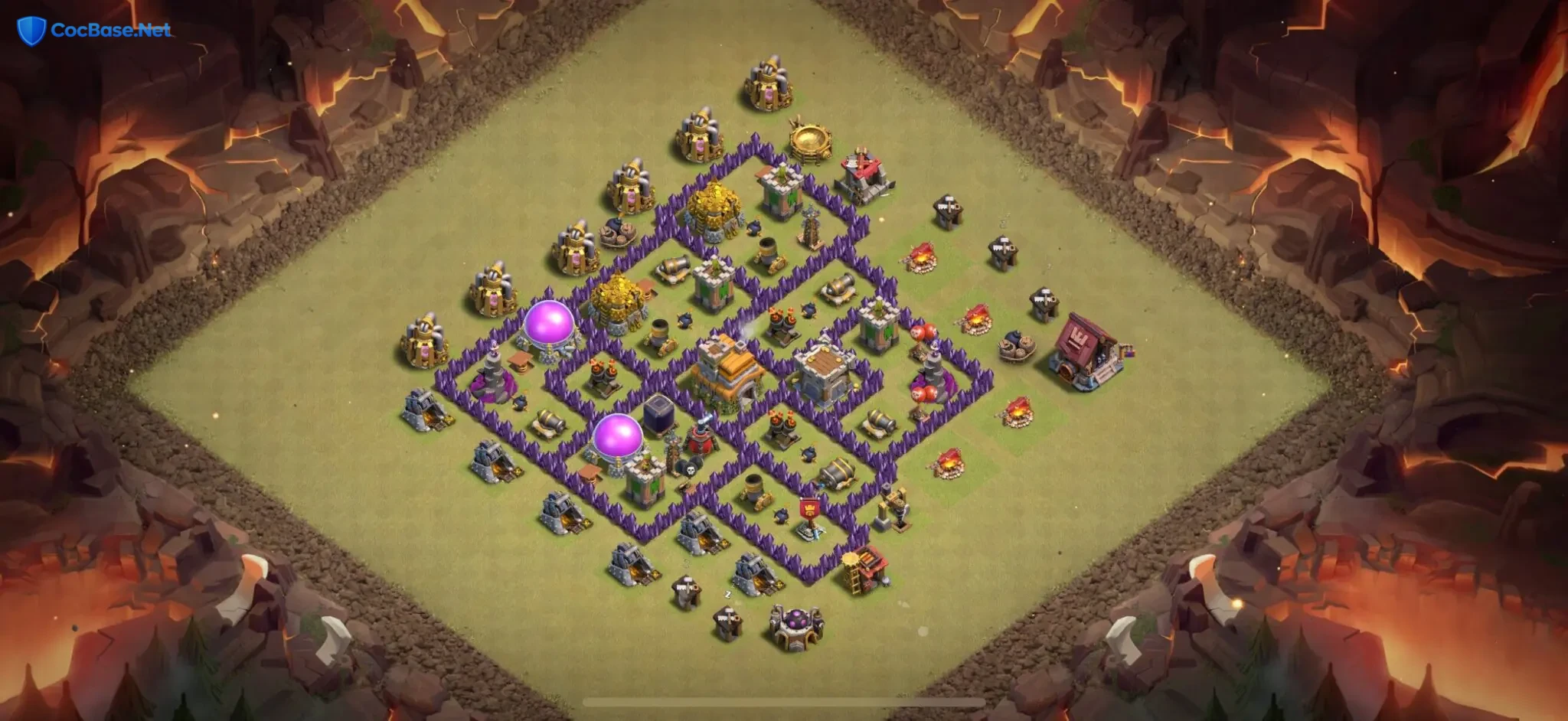Elite Town Hall 7 War Base Design with Link