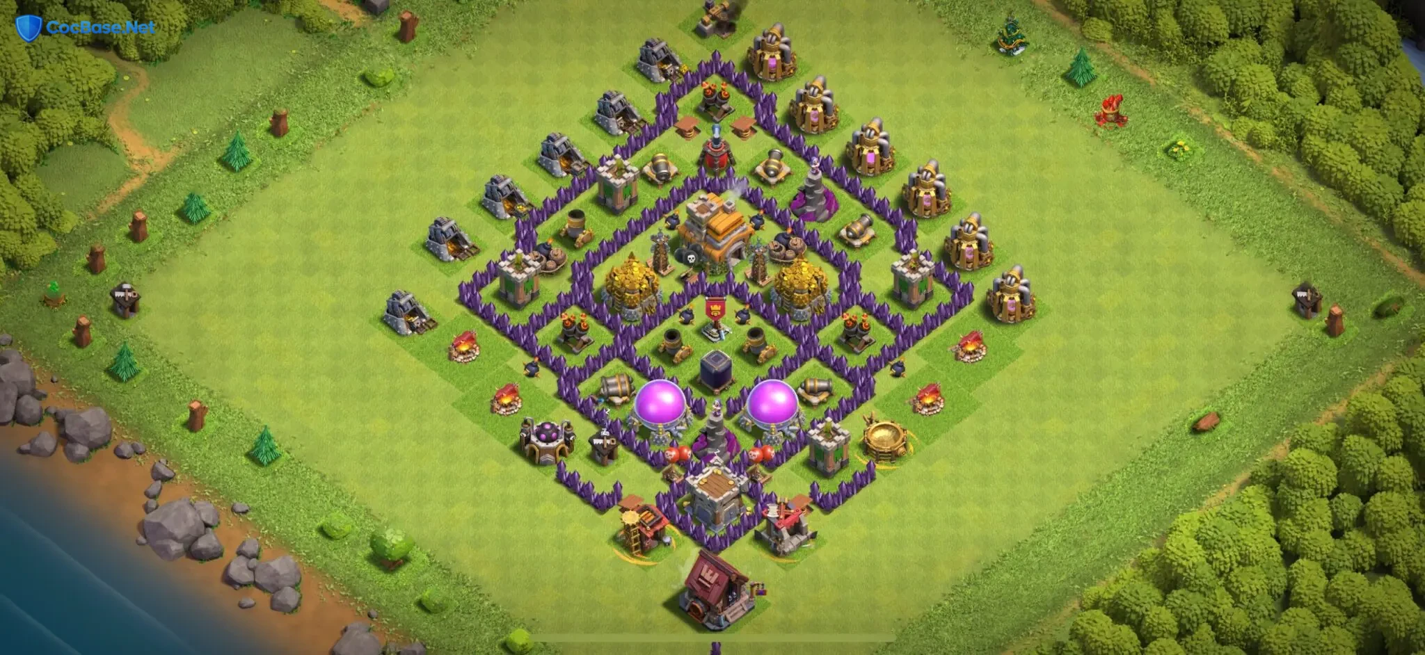 Premier Town Hall 7 Defensive Stronghold with Link