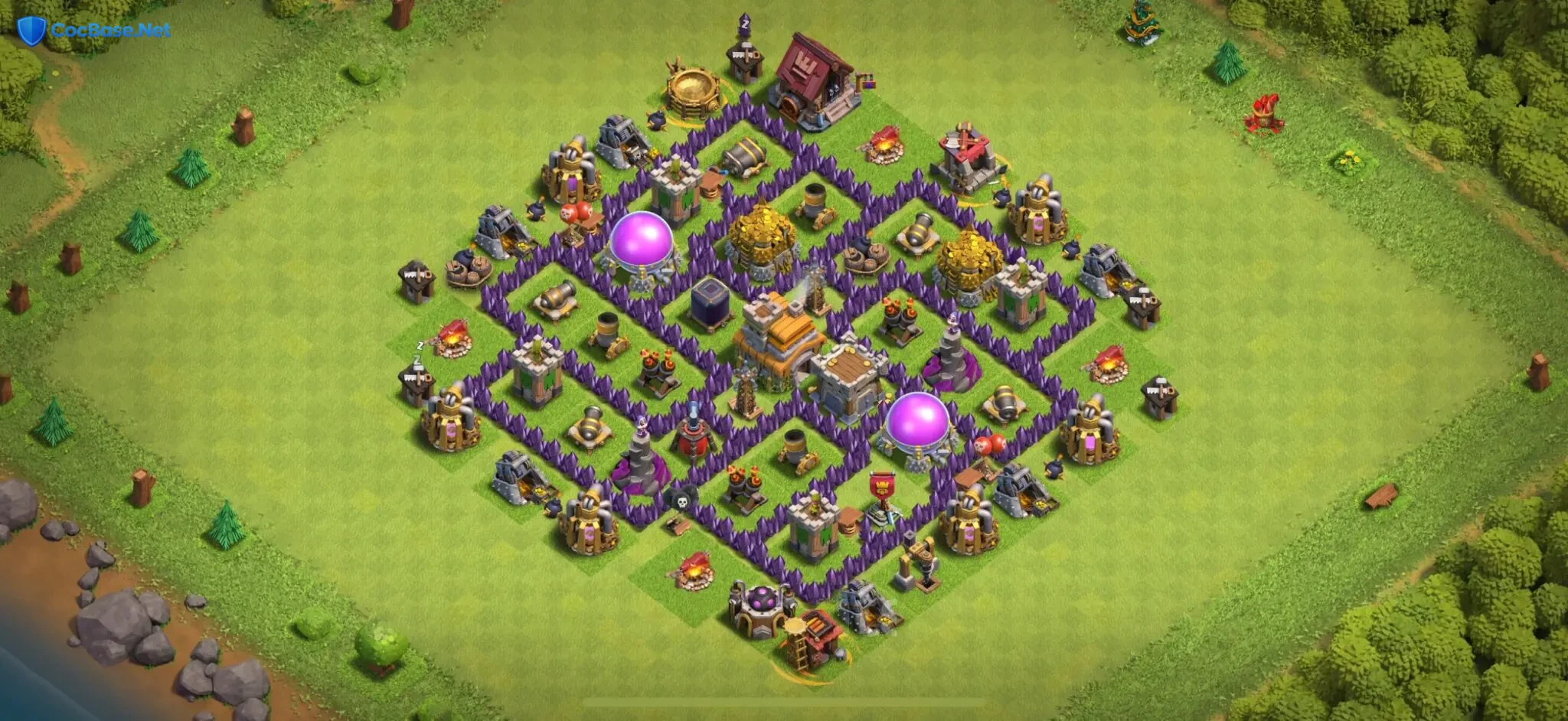 Optimal Town Hall 7 Farming Base with Link