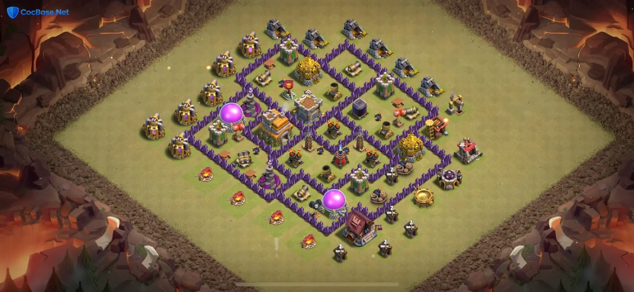 Elite Town Hall 7 War Base Design with Link