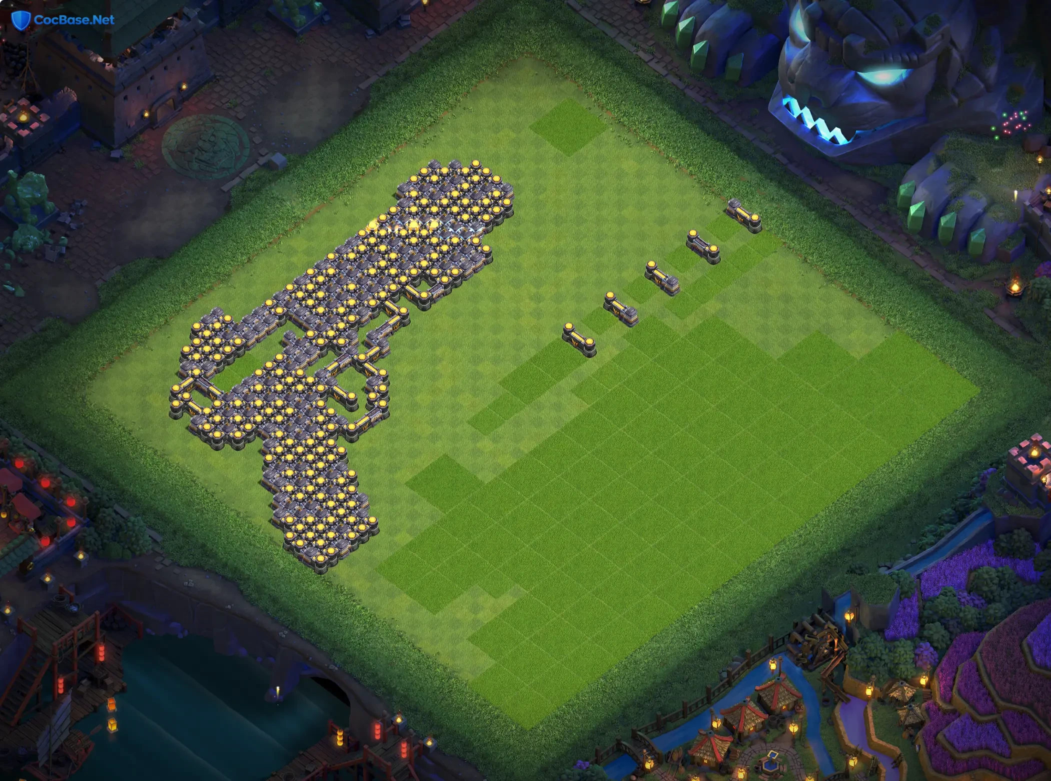 TH18 CoC Troll Base Layout For Anti Root Rider Copy Link