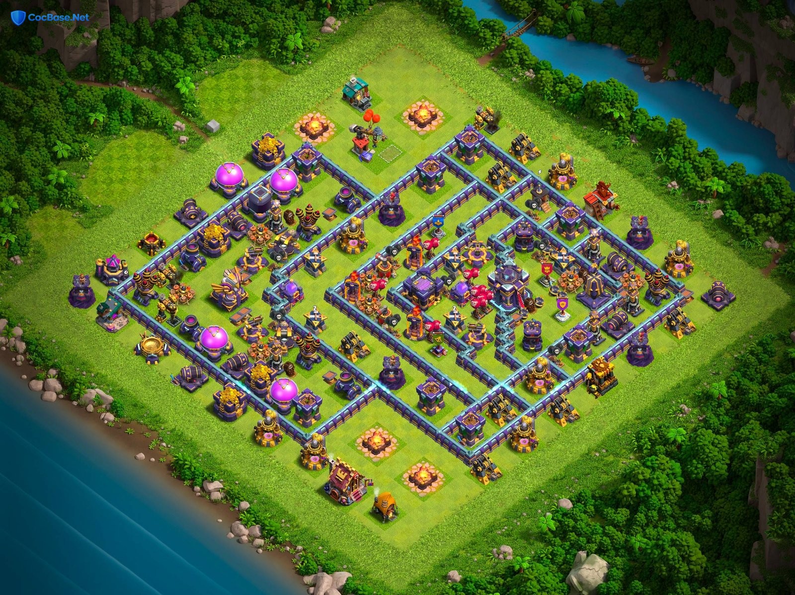 TH15 CoC Trophy Base Layout For Anti 2 Star Copy Link