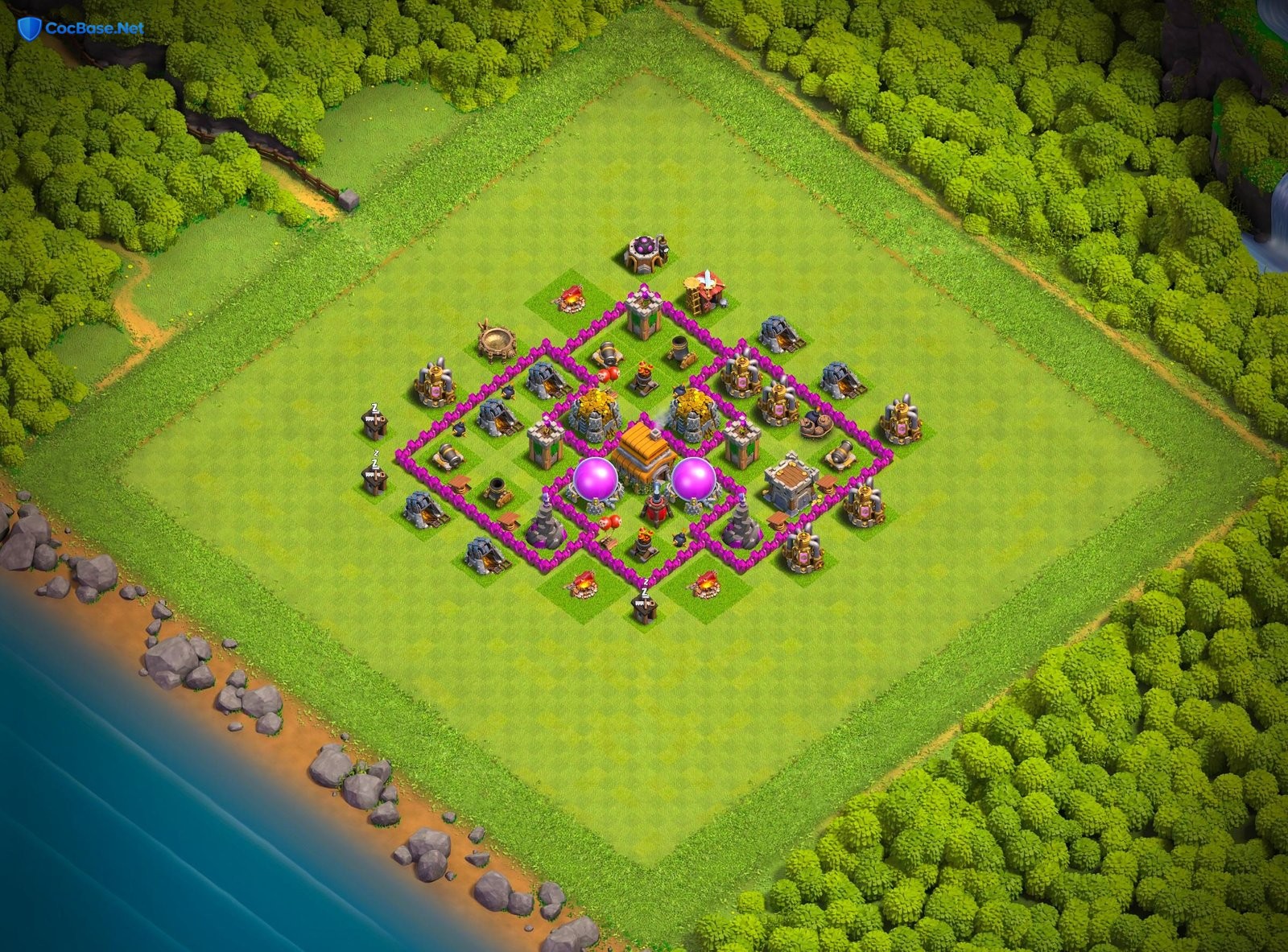 TH6 Anti Giant CoC Farming Base Layout Copy Link