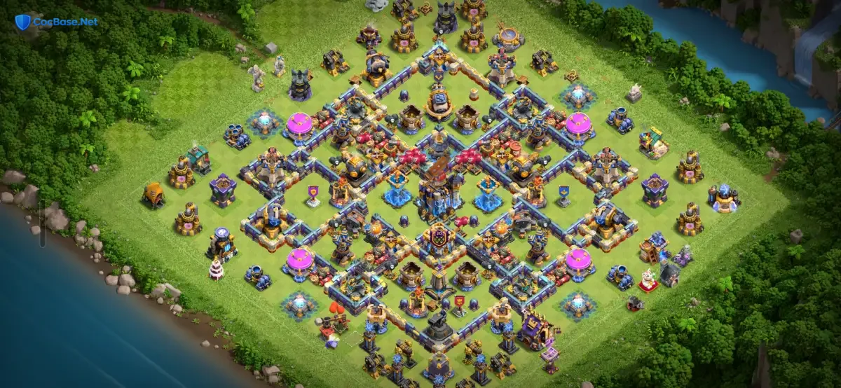 TH18 Anti 3 Star Core Defense CoC War Base Layout Copy Link