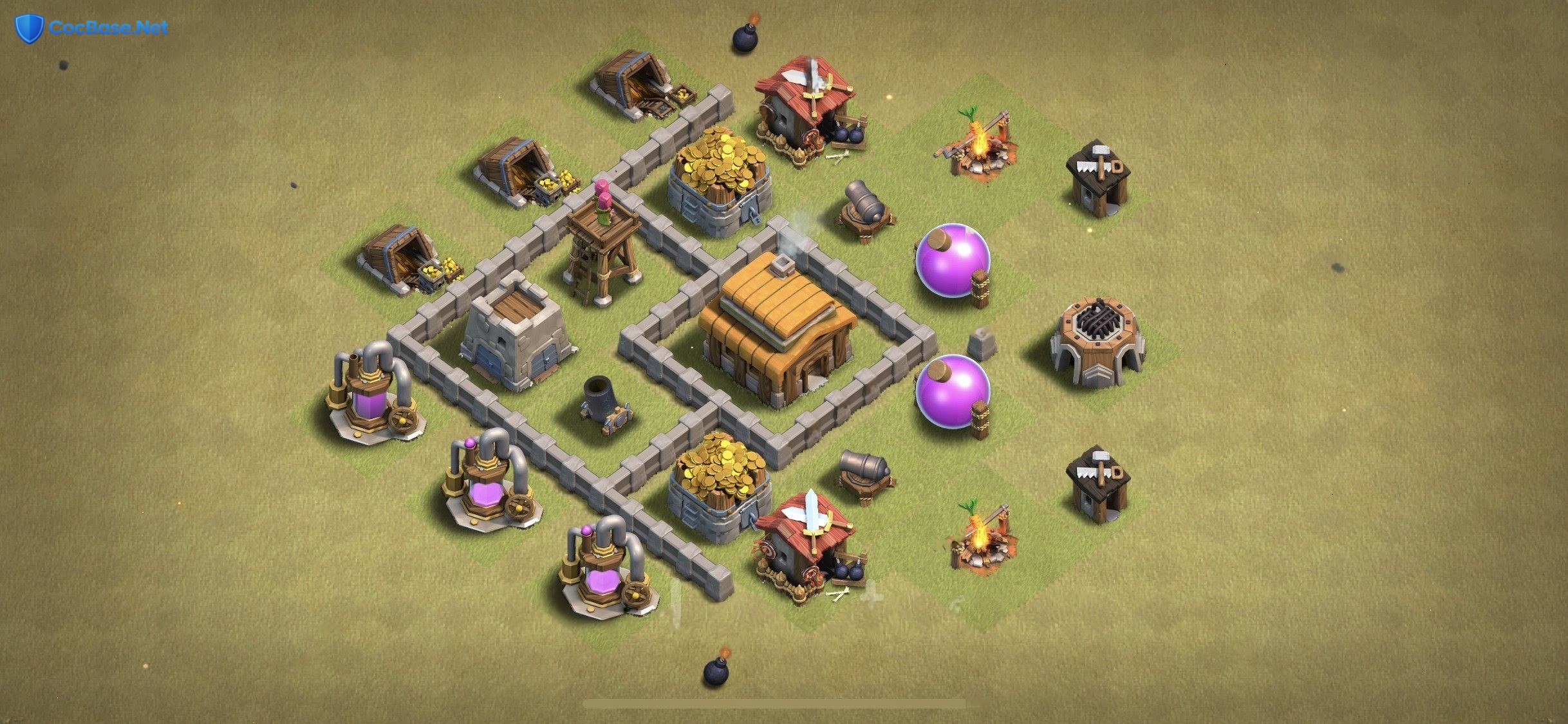 Dominate the Early Game with this TH3 War Base Layout