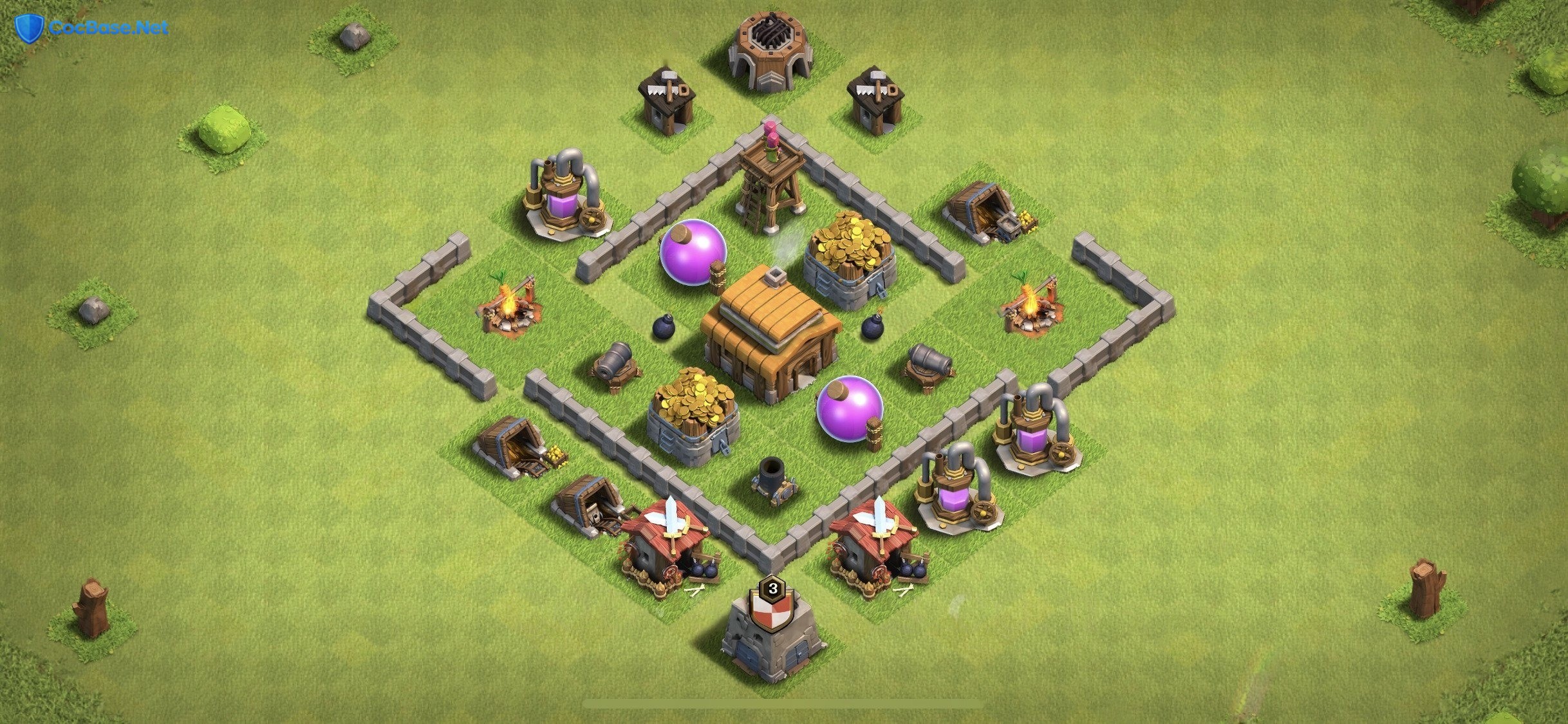 Maximize Resources with This Powerful TH3 Farming Base