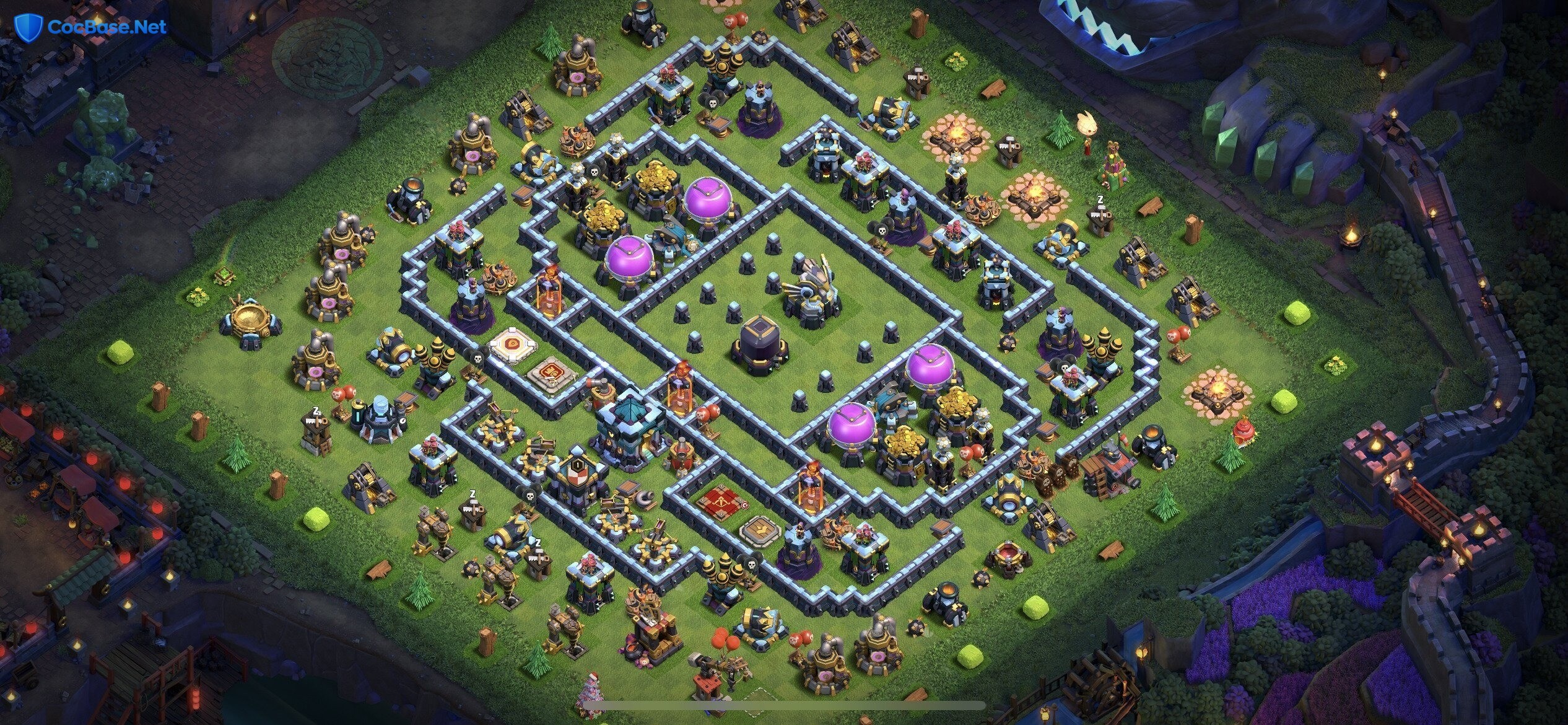 Efficient TH13 Farming Base Layout to Maximize Resource Gains