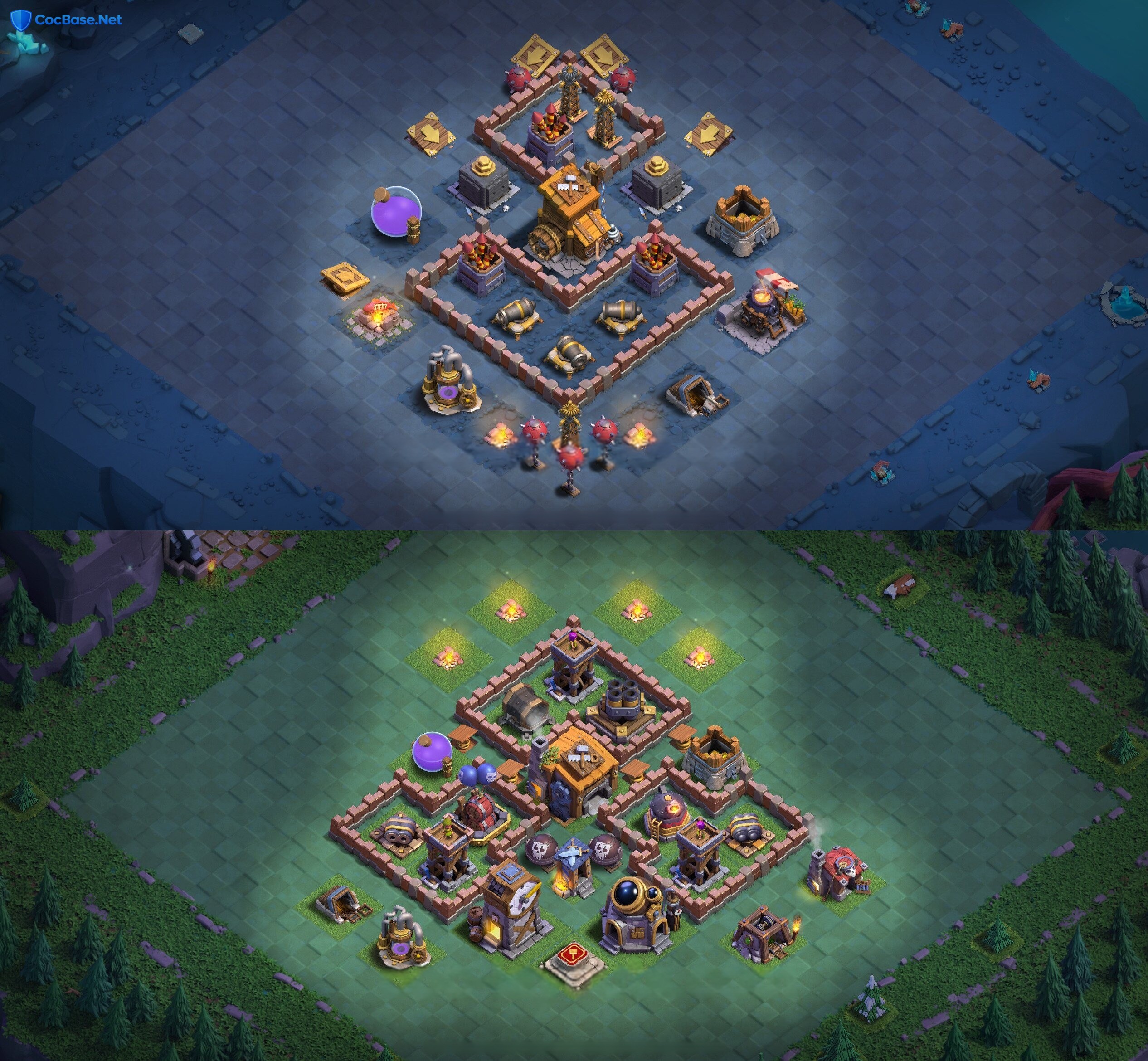 BH7 Base Layout - Compact Core with Dual Double Cannon Defense
