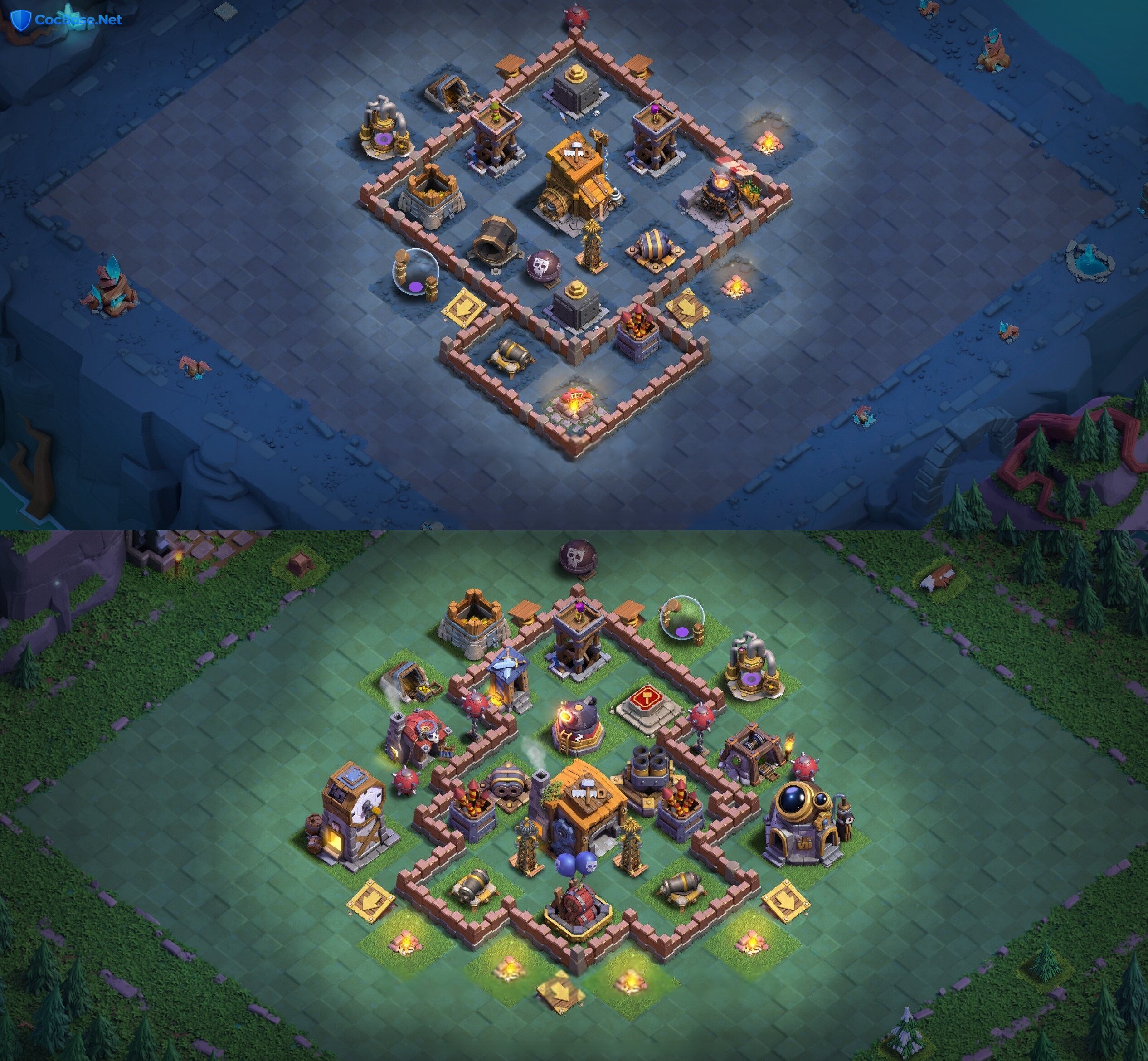 BH7 Unbeatable War Base Layout - Centralized Crusher with Multi-Layer Defense
